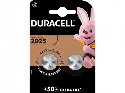 Pilas botón - Duracell 2025, 2 unidades, 3V, Plata