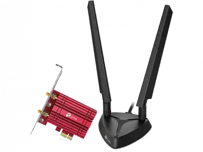 Amplificador Wi-Fi - TP-Link, 6, Bluetooth 5.2, 5400 Mbit/s, Negro y Rojo