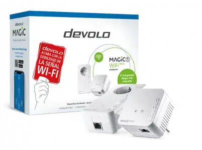 PLC - Devolo Magic 1 WiFi Mini Starter Kit, Wi-Fi 300 (mbps, 2x2 MIMO/ 2,4 GHz), Blanco