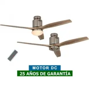 Ventilador De Techo Con Luz Casafan 93132333 Aerodynamix Eco 132 Bn Madera Natural/ Cromo Cepillado
