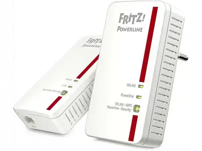 Adaptador PLC - AVM FRITZ!Powerline 1240E Set, 2 unidades, MIMO 2x2, 1200mbps, Mesh, Gigabit Ethernet, Blanco