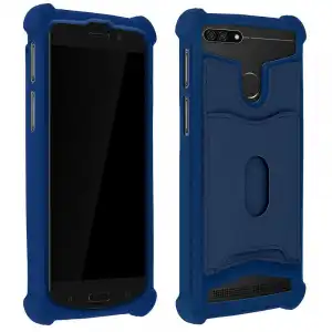 Avizar Funda de Silicona con Cartera Azul para Smartphones 4.7" a 5"