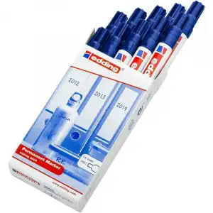 Edding 3000 Caja 10 Rotuladores Permanentes Punta Redonda Azul