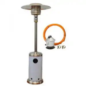 Estufa De Gas Para Exterior Acero Inoxidable Ø80x225 Cm Onfire Inox Kitgarden Plateado