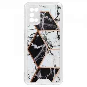 Funda Mármol Samsung Galaxy A03s / A02s Híbrida Esquinas Reforzadas Negro