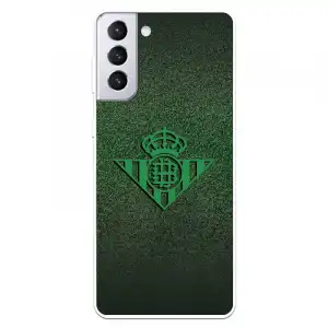 Funda Para Samsung Galaxy S21 Plus Del Betis Escudo Verde Fondo Trama - Licencia Oficial Real Betis Balompié