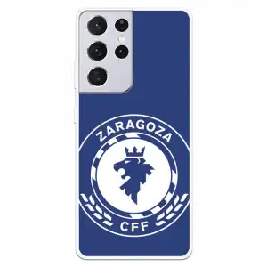 Funda para Samsung Galaxy S21 Ultra del Zaragoza CF Femenino Escudo Grande Fondo Azul - Licencia Oficial Zaragoza CF Fem