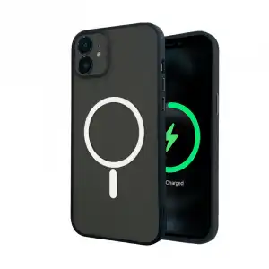 Icoveri Funda Magnética con Protector de Cámara Negra Compatible con Magsafe para IPhone 12