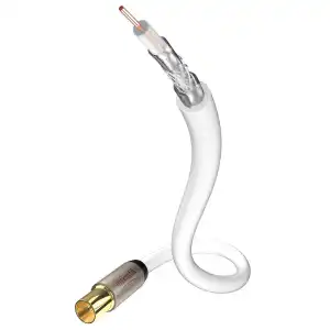 INAKUSTIK - Cable De Antena Coaxial Premium 100 DB 5m Blanco