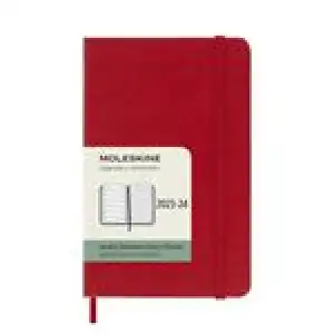 Agenda 2023/2024 Moleskine Pocket semana vista 18 meses tapa dura rojo escarlata