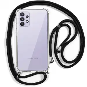 Cool Funda con Cordón Negro para Samsung Galaxy A32 5G
