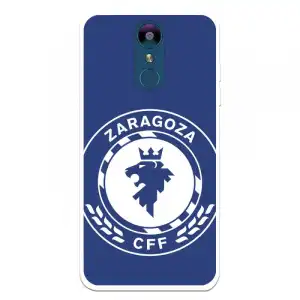 Funda Para Lg K9 2018 Del Zaragoza Cf Femenino Escudo Grande Fondo Azul - Licencia Oficial Zaragoza Cf Femenino