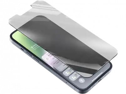Protector de pantalla - CellularLine Top Secret Glass, Para iPhone 14, Filtro privacidad, Transparente
