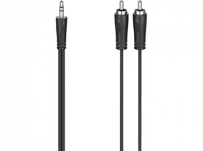 Cable RCA - Hama 00205110, 1.5 m, Jack 3.5 mm, Dual, Negro
