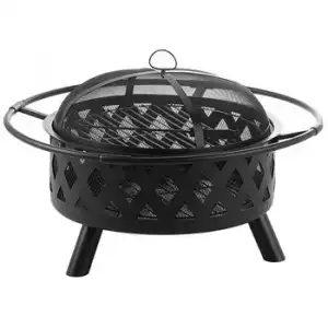 Chimenea Negra De Acero Redonda Mayon