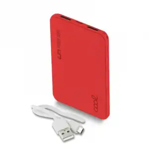 Cool Power Bank 5000mAh Leather Rojo