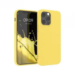 Icoveri Funda de Silicona Amarilla para iPhone 14 Pro