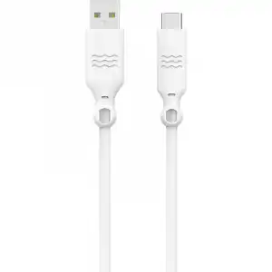 Just Green Cable Ecológico USB-C a USB-A Macho/Macho 1.2m Blanco