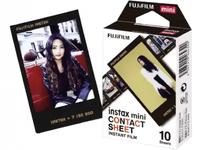 Papel fotográfico - Fujifilm Instax Film Mini Contact ww1, Marco negro, 10 hojas