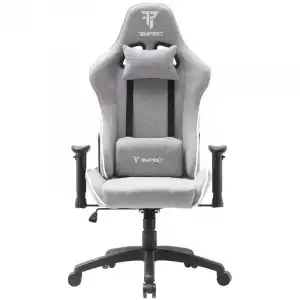 Tempest Vanquish Silla Gaming Gris/Blanca Tela Transpirable