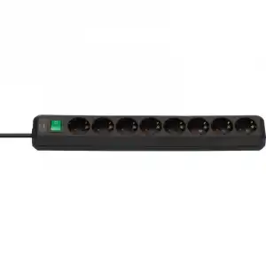 Brennenstuhl Eco-Line Regleta de Enchufes con 8 Tomas con Protección de Contacto Aumentada 3m Negro