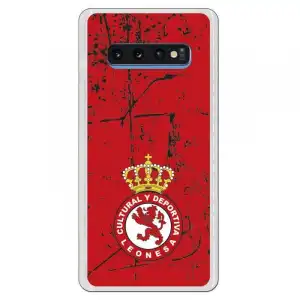 Funda Oficial Cultural Y Deportiva Leonesa Escudo Rojo Textura Para Samsung Galaxy S10 Plus