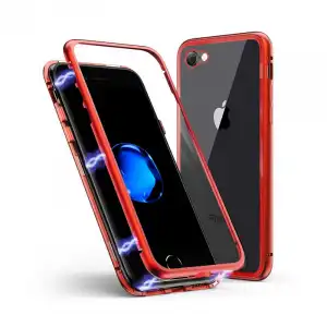 Unotec Funda Magnética con Cristal Templado Roja para iPhone 7/8/SE 2020