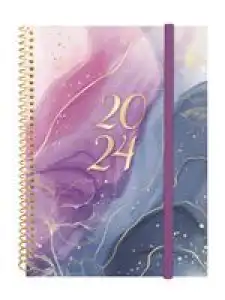 Agenda anual 2024 Finocam A5 Design Collection E10 semana vista horizontal Goldy catalán