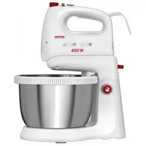 Batidora Amasadora Repostería Bol 3,5l, 5 Velocidades+turbo Bol Giratorio Accesorios Acero Inox. Blanco 400w Mpm Mmr-21z
