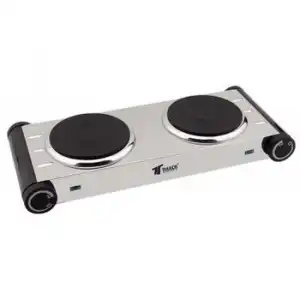 Cocina Eléctrica 2 Quemadores Inoxidable 50x29 Cm