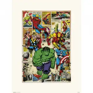 Erik Lámina Marvel Comic Here Come The Heroes 40x30cm