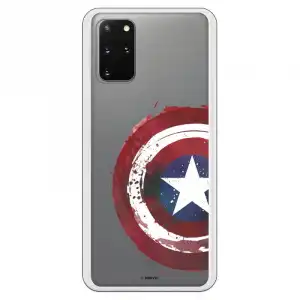 Funda para Samsung Galaxy S20 Plus Oficial de Marvel Capitán América Escudo Transparente