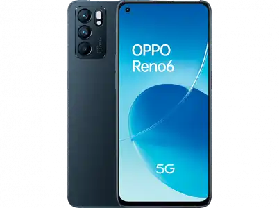 Móvil - OPPO Reno6 5G, Negro estelar, 128 GB, 8 GB RAM, 6.44" FHD+, MTK Next 5G-A, 4300 mAh, Android 11