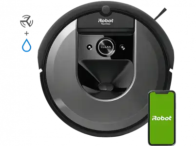 Robot aspirador - iRobot Roomba Combo i8, y friegasuelos 2 en 1, 750W, 389 ml, 75 min, Negro