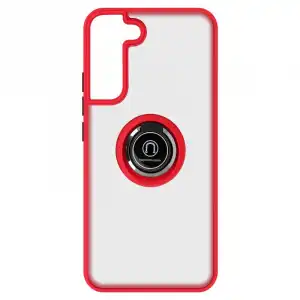 Carcasa Samsung Galaxy S22 Plus Bimaterial Anillo Metálico Soporte De Vídeo Rojo
