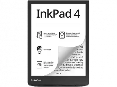 eBook - Pocketbook Inkpad 4, 7.8 " E-Ink Carta™ 1200, 32 GB, Audiolibro, SMARTlight, Wifi, IPX8, Bluetooth®, Negro
