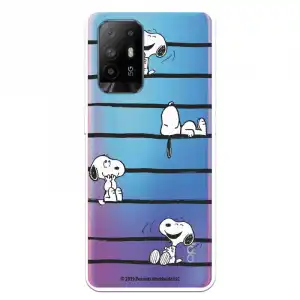 Funda para Oppo A74 4G Oficial de Peanuts Snoopy Rayas - Snoopy