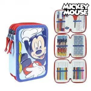 Plumier Triple Giotto Mickey Mouse (43 Pcs) Azul