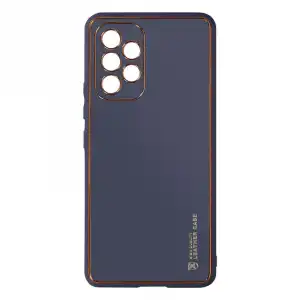 Forcell Funda Silicona Acabado Cuero Leather Case Azul para Samsung Galaxy A53 5G