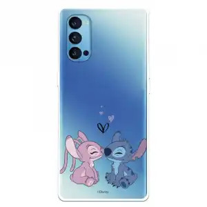 Funda Para Oppo Reno4 5g Oficial De Disney Angel & Stitch Beso - Lilo & Stitch