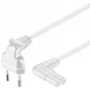 Goobay Cable de Alimentación IEC-320/C7 Acodado 3m Blanco