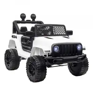 Homcom Coche Eléctrico Todoterreno 12V Blanco para Niños +3 Años