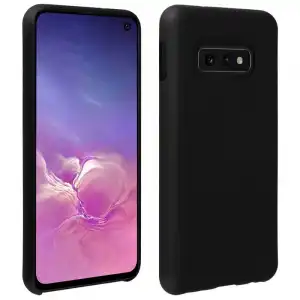 Avizar Funda de Silicona Semirrígida Mate Suave Negra para Samsung Galaxy S10e