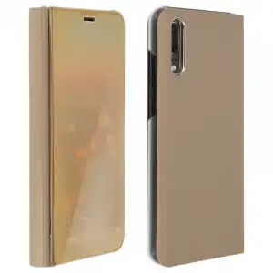 Avizar Funda Tapa Translúcida Efecto Espejo Dorada para Huawei P20