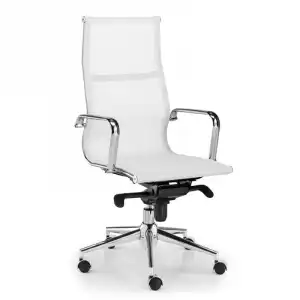 Euromof Berlín Sillón de Oficina con Respaldo Alto Blanco