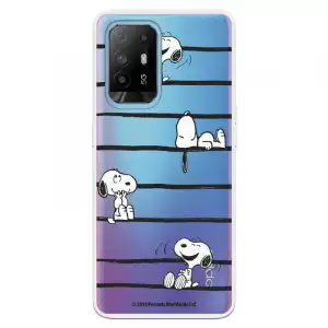 Funda Para Oppo A94 5g Oficial De Peanuts Snoopy Rayas - Snoopy