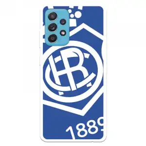 Funda Para Samsung Galaxy A52 5g Del Recre Escudo Fondo Azul - Licencia Oficial Real Club Recreativo De Huelva