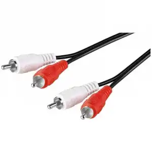 Goobay Cable de Audio 2xRCA Macho/Macho 5m Negro