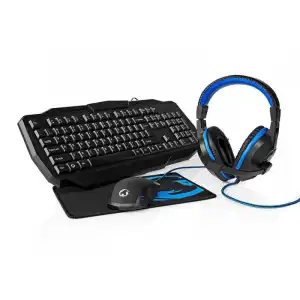 Nedis GCK41100BKUS Combo Gaming Teclado + Ratón + Auriculares + Alfombrilla Layout USA