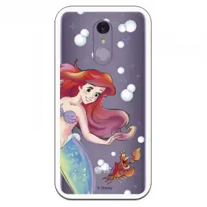 Funda Oficial Disney Sirenita Y Sebastián Transparente Para Lg Q7 - La Sirenita